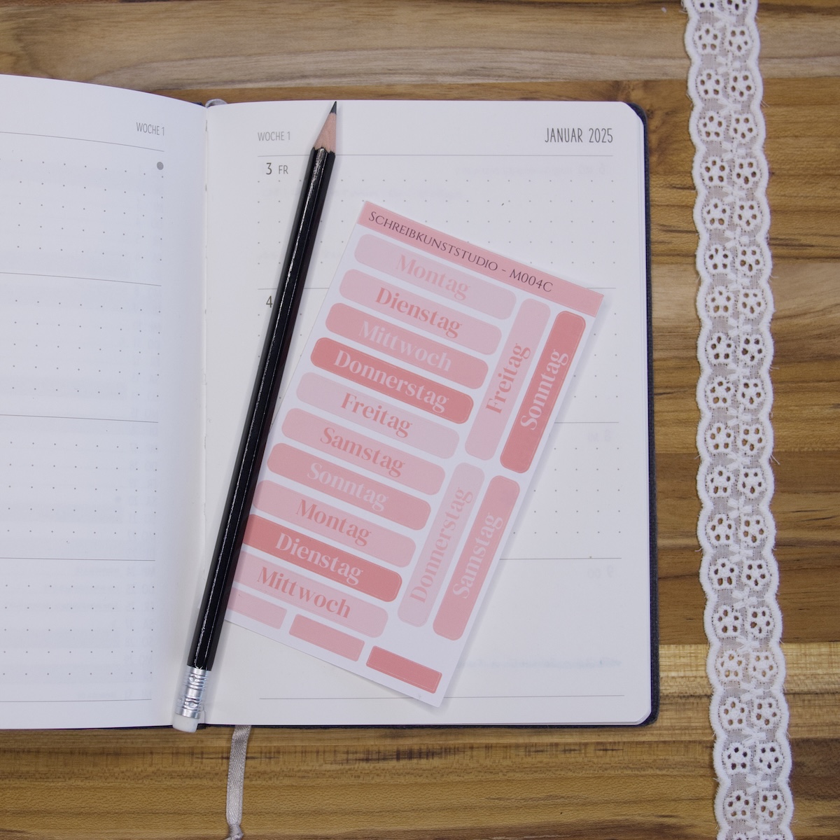 Tag für Tag. – Wochentag Sticker Sheet